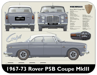 Rover P5B Coupe MkIII 1967-73 Place Mat, Medium